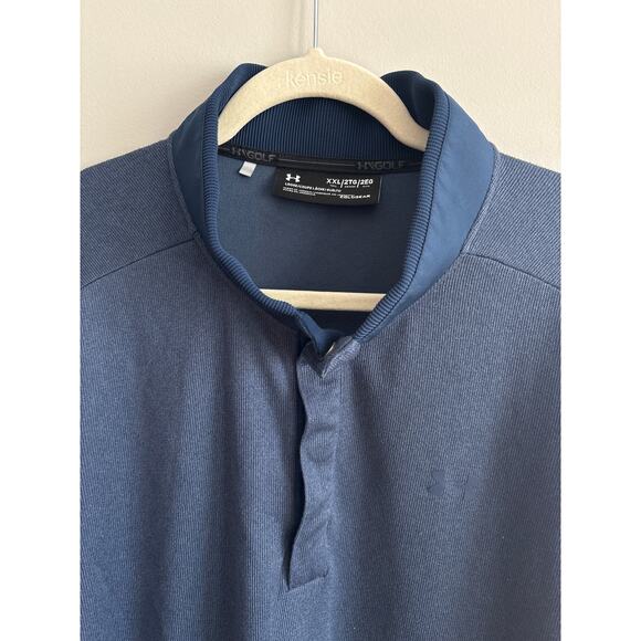 Under Armour Quarter Zip Golf Loose Fit Sweater In Blue Size XXL - Picture 2 of 5